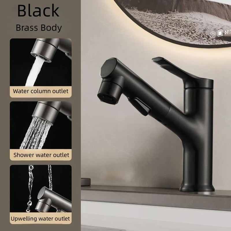 Bathroom Sink Faucet Basin Pull-Out Type Hot and Cold Water Water Tap for Bathroom Accessories Sinks Faucet Taps