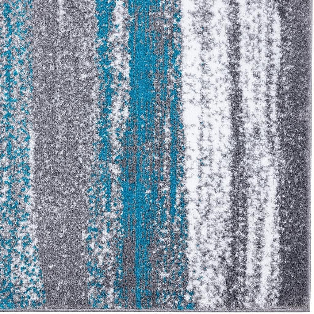 Modern Abstract Turquoise 6X9 Area Rug