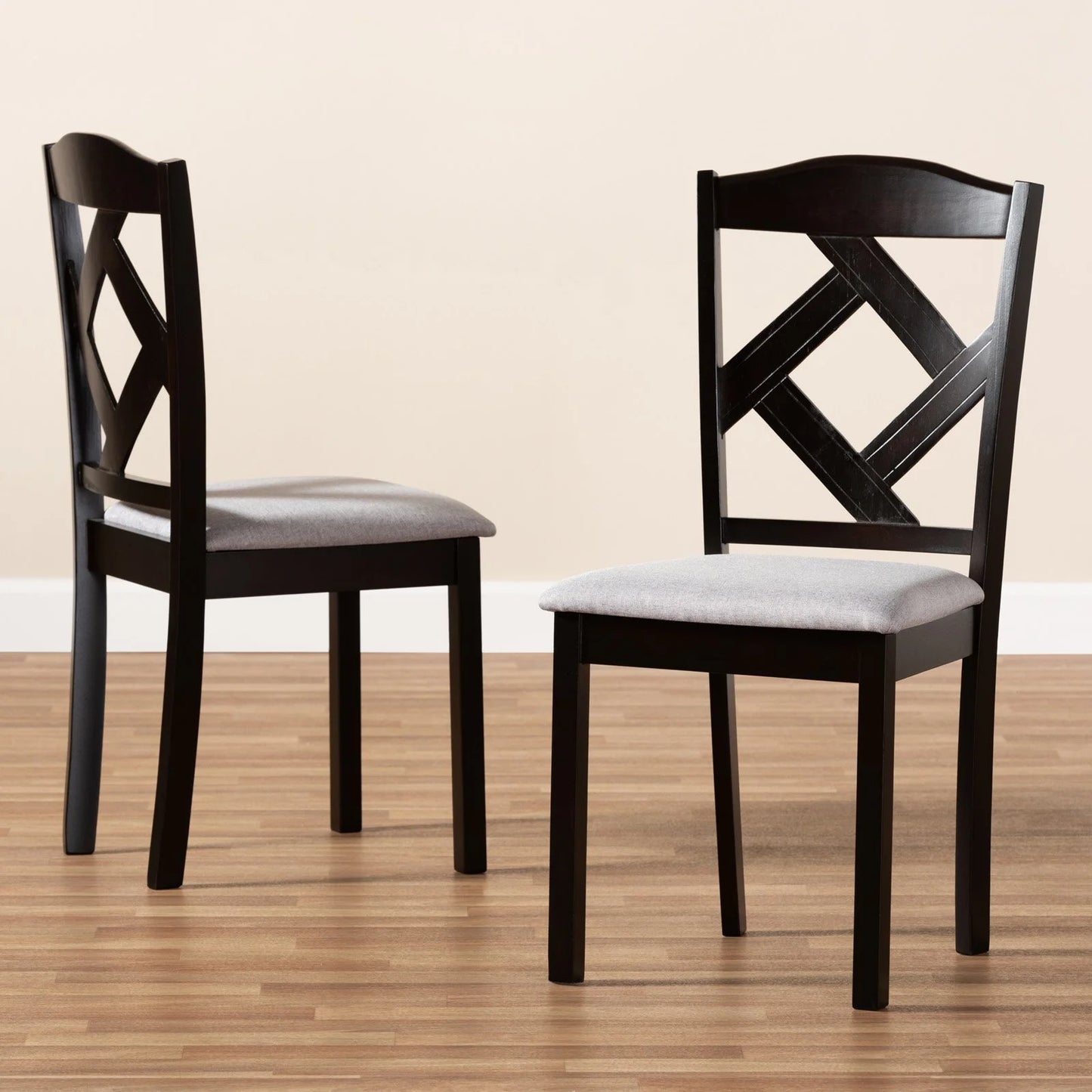 Ruth Dining Side Chair in Grey and Brown (Set of 2)