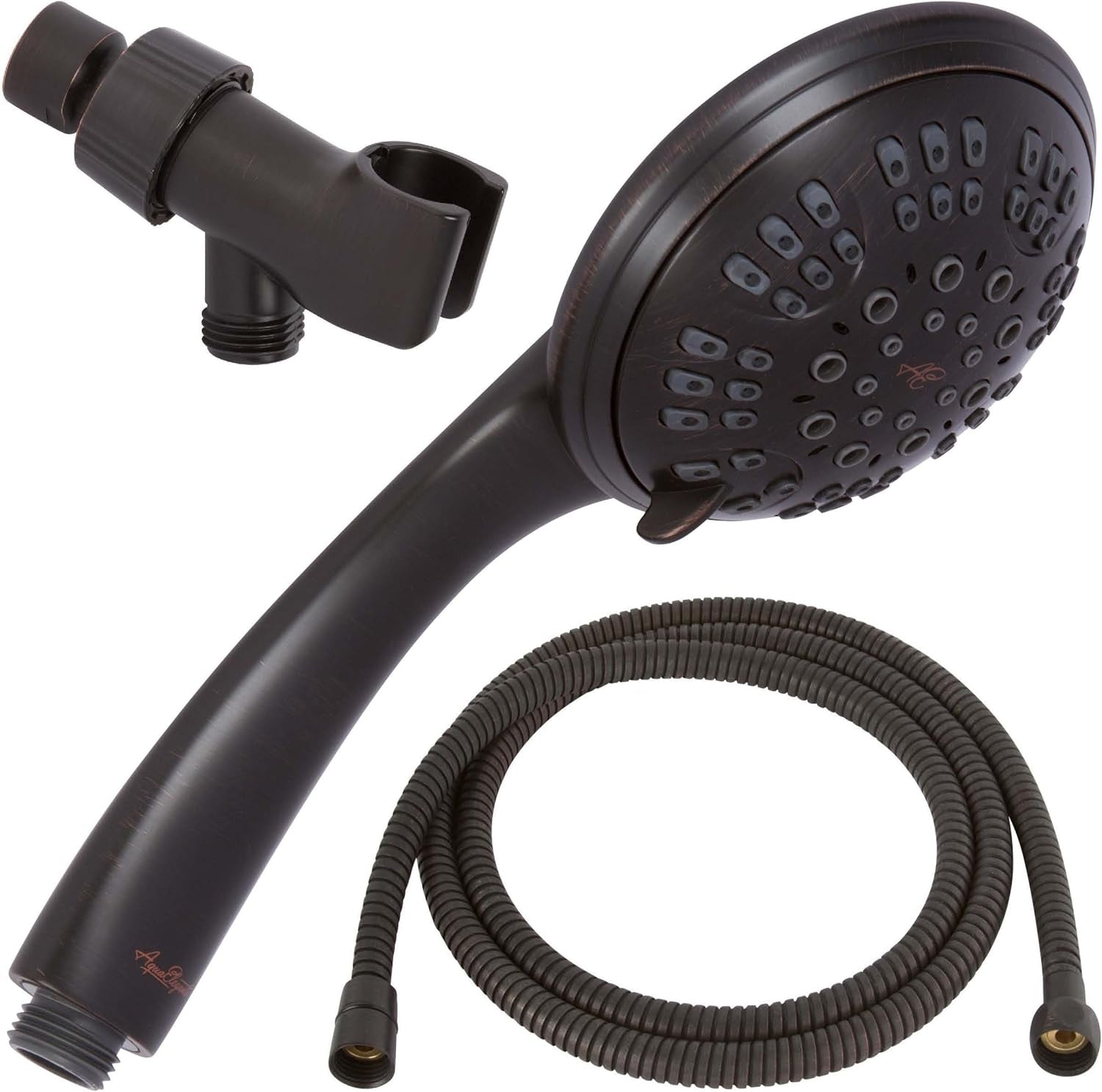 6 Function Handheld Shower Head Kit - High Pressure, Removable Hand Held Showerhead with Hose & Mount and Adjustable Rainfall Spray, 2.5 GPM - Oil-Rubbed Bronze