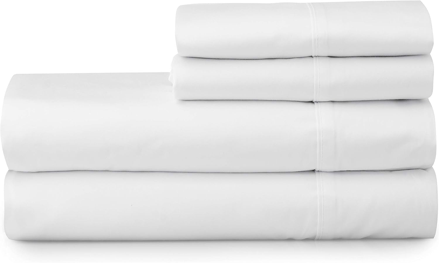 100% Cotton Sateen Sheet | 4 Piece Set | Queen Size | White | 500 Thread Count | Deep Pocket Fitted Sheet Fits Mattress Upto 18" | Silky Soft | Classic | Easy Fit | All Season