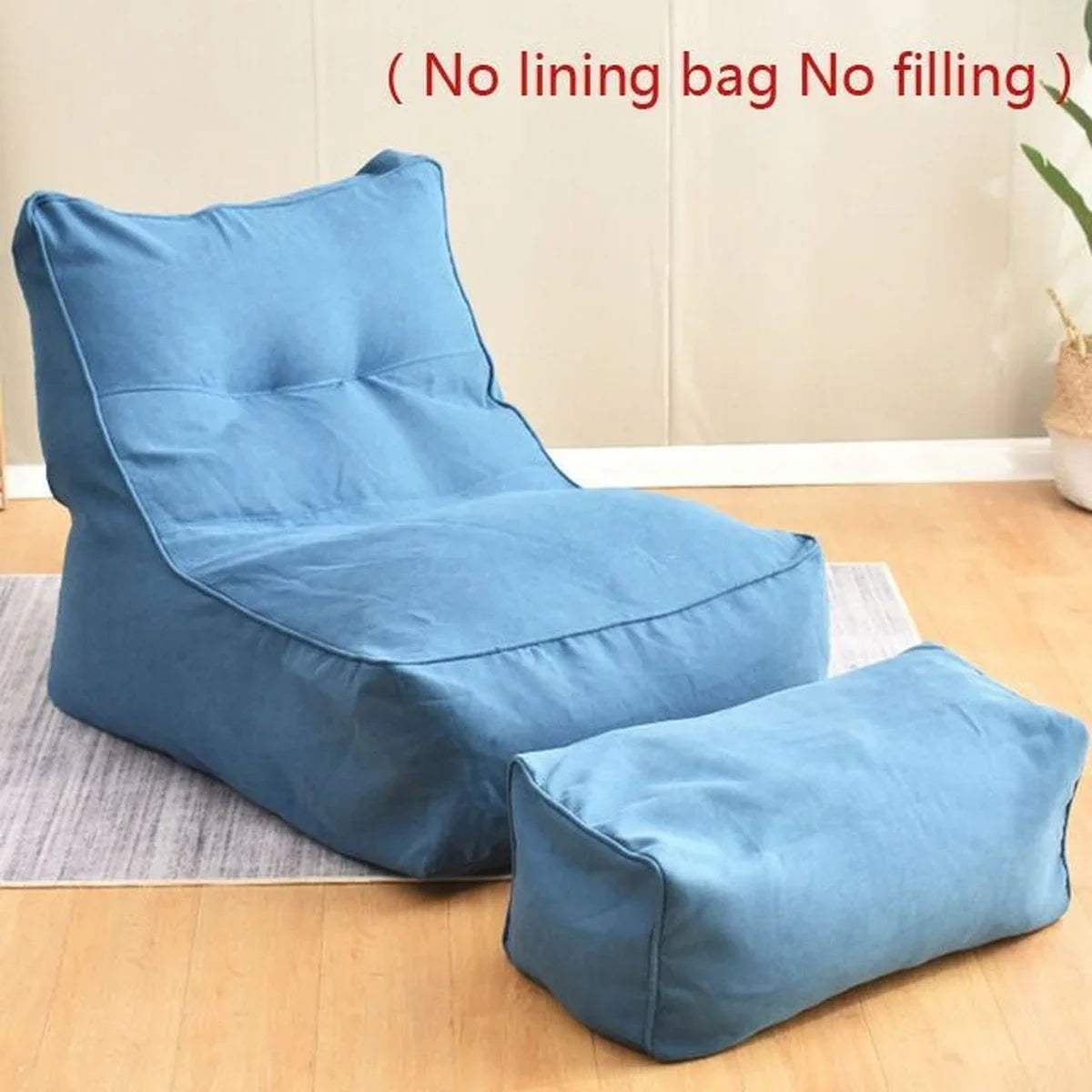 2Pcs/Set Large Bean Bag Combination Sofas Cover Chairs No Lining Bag No Filling Indoor Lazy Lounger Adults Kids Simple Design