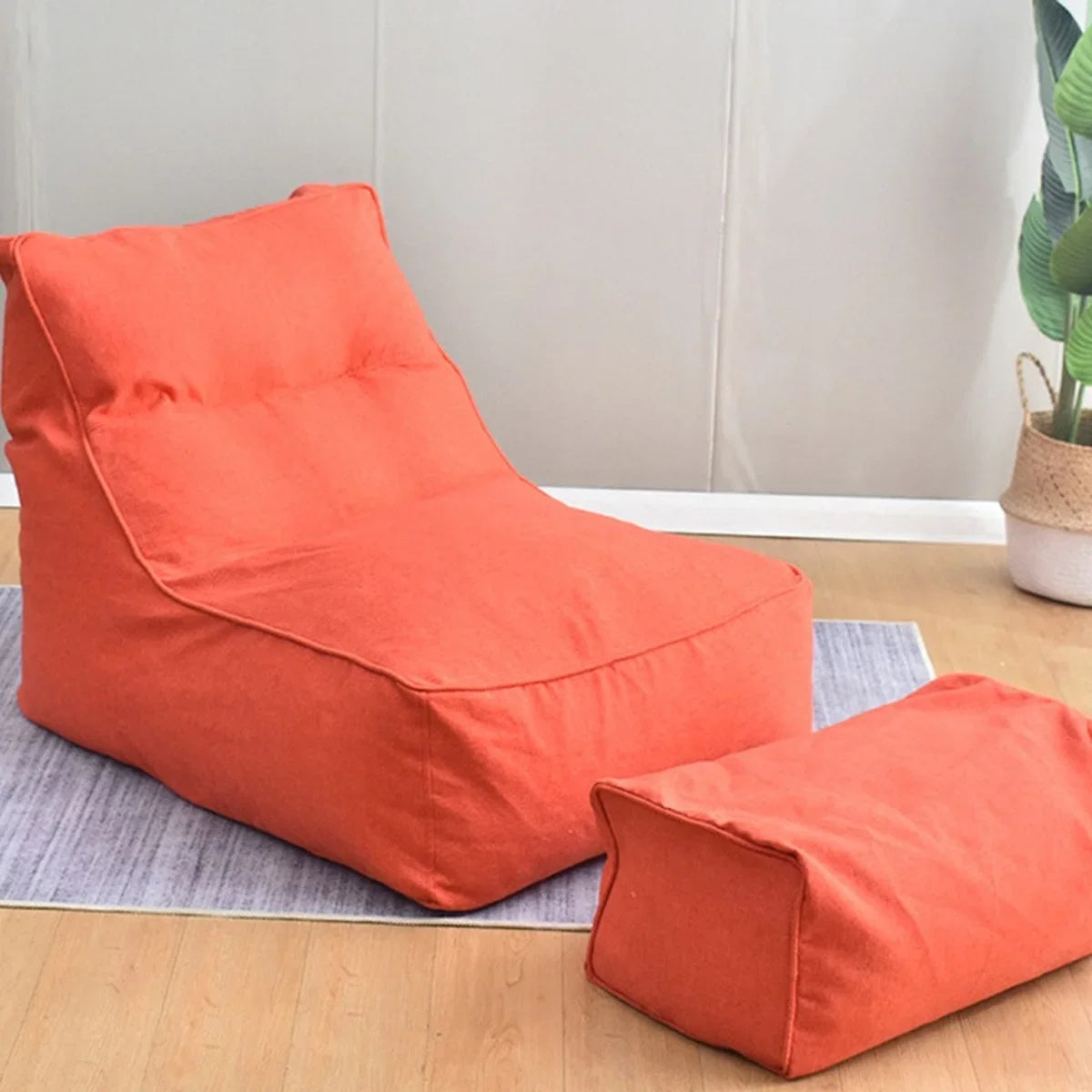 2Pcs/Set Large Bean Bag Combination Sofas Cover Chairs No Lining Bag No Filling Indoor Lazy Lounger Adults Kids Simple Design