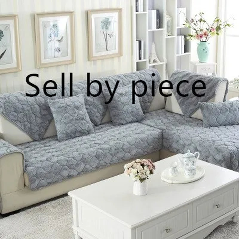 Modern Brief Winter Warm Plush Sofa Covers Couch Covers for Sofas Furniture Sofa Slipcovers Placemat Furniture Protector Textile