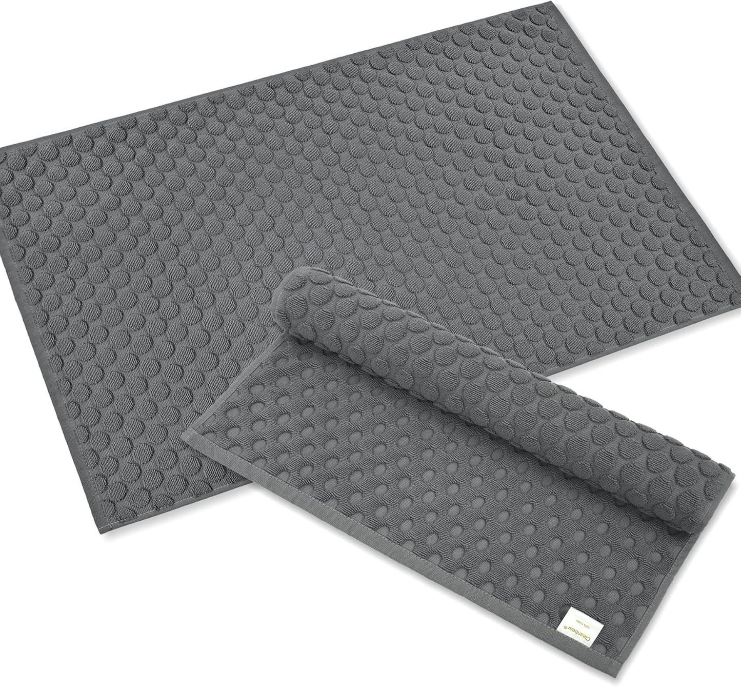 Bath Rugs Bathroom Mats with Dots Design for Quick Drying 100% Cotton Hotel Quality Bath Mat Towels - Highly Absorbent Floor Towels of 2 Pack (19 X 31 Inches)