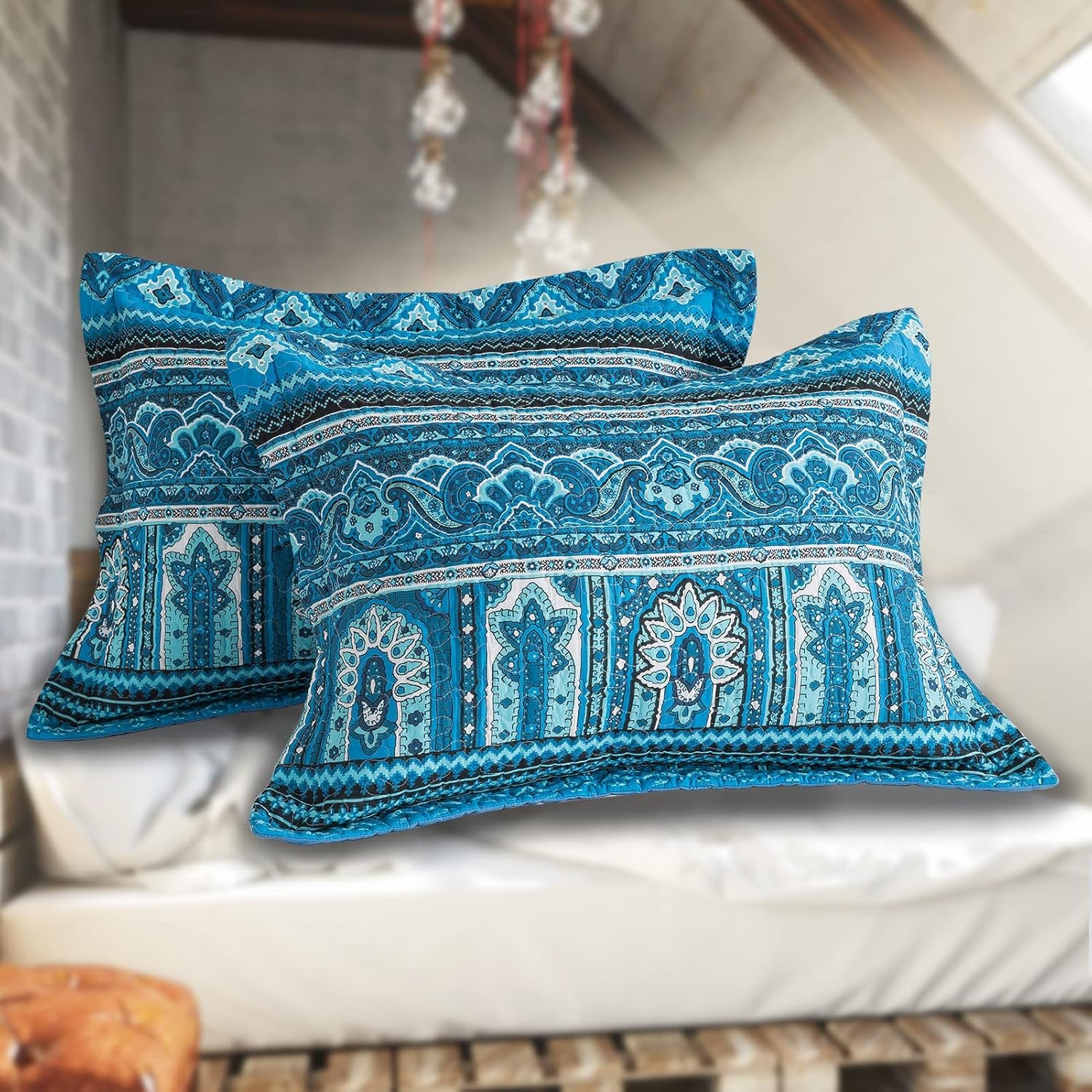 3 Pieces Summer Cotton Quilt King Size Sets, Soft King Bedspread Lightweight Quilted Reversible Coverlets Farmhouse Bedding Sets Boho Quilt King Set for Bed Decorations for All Seasons
