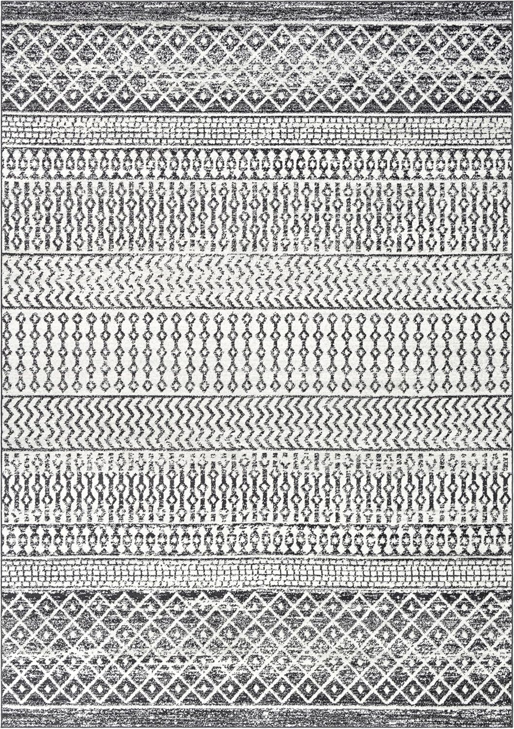 Chester Boho Moroccan Area Rug,12' X 15',Black
