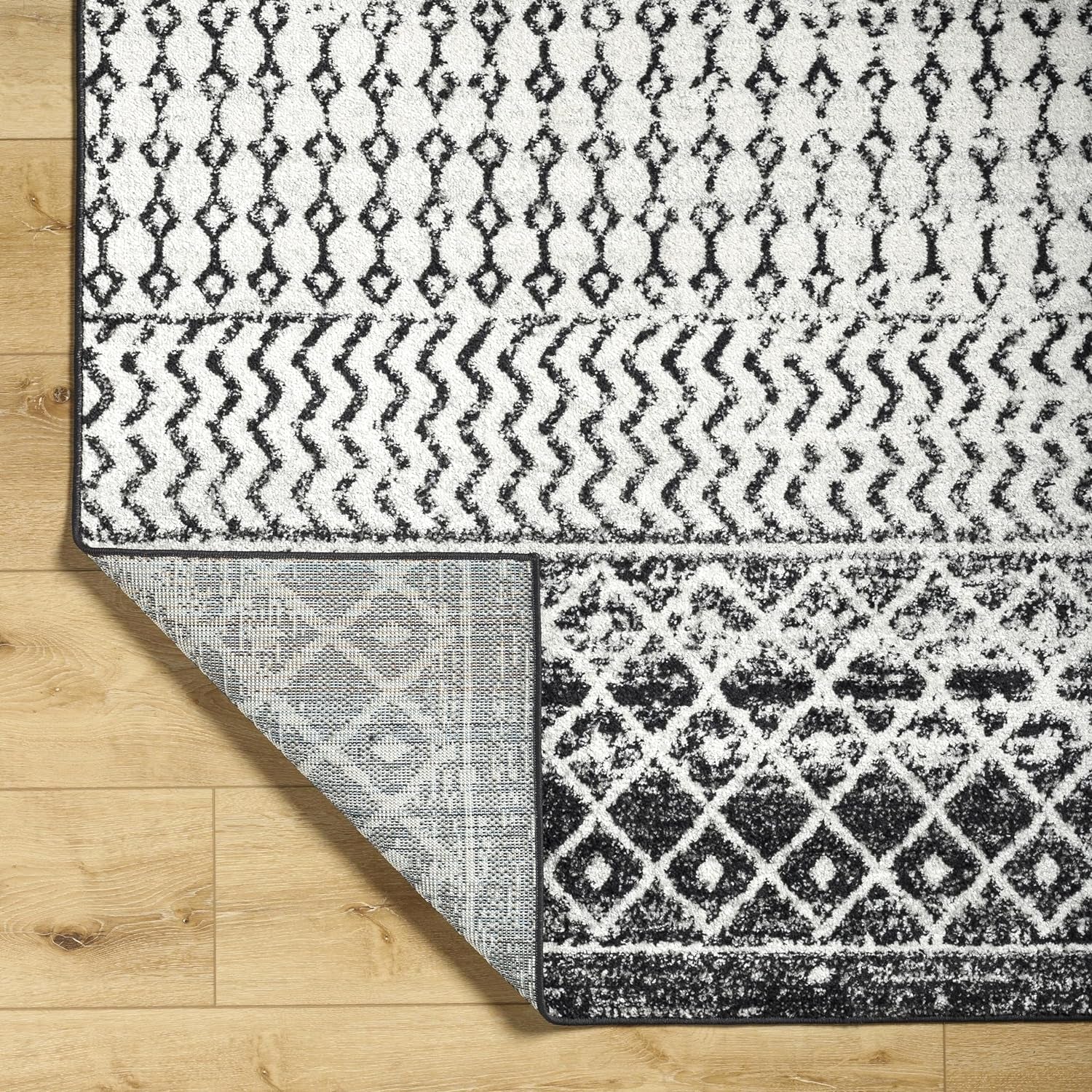 Chester Boho Moroccan Area Rug,12' X 15',Black