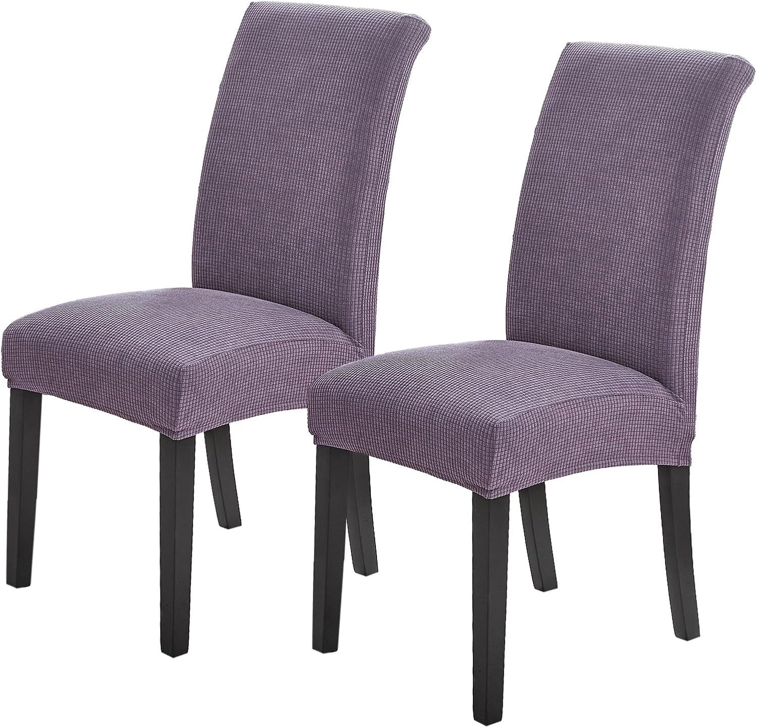 Chair Covers for Dining Room Set of 2, Dining Chair Slipcovers Stretch Dining Room Chair Covers Seat Protector,Washable Parsons Chair Cover for Home,Hotel(Grapeade,2 Pack)