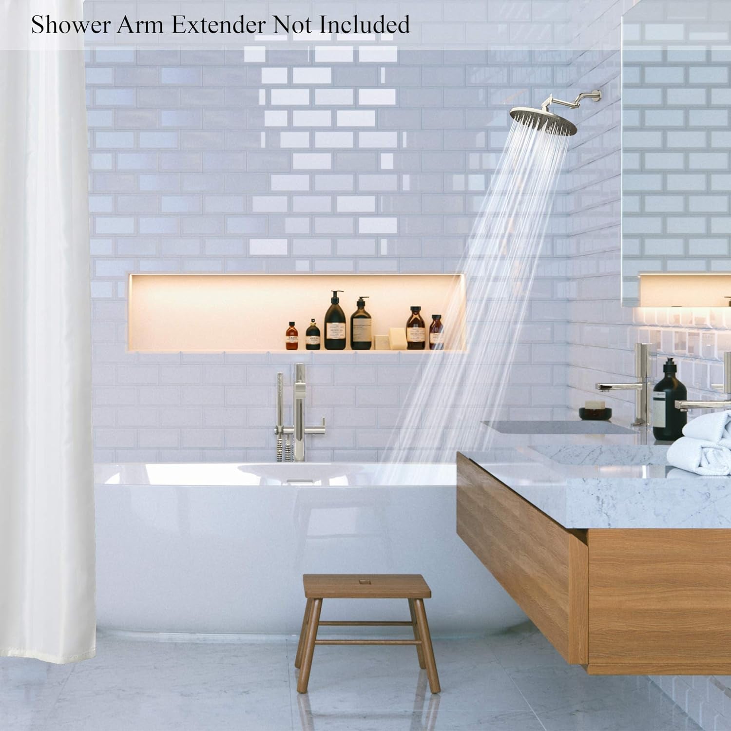Luxury Spa Series: Brushed Nickel Rain Shower Head, 9-Inch round Rain Showerhead with 360 Tilt, Experience Rainfall with MAXX Comfort and Elegance (Brushed Nickel)
