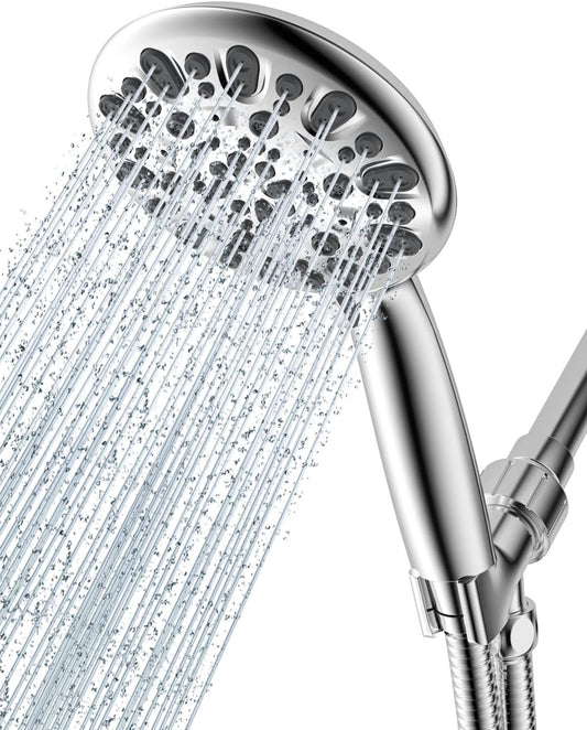 7-Spray Handheld Shower Head, High Pressure 5" Shower Heads with Powerful Shower Spray, 71-Inch Stainless Steel Shower Hose, Adjustable Bracket, Brass Joint Holder, Shower Body Spray
