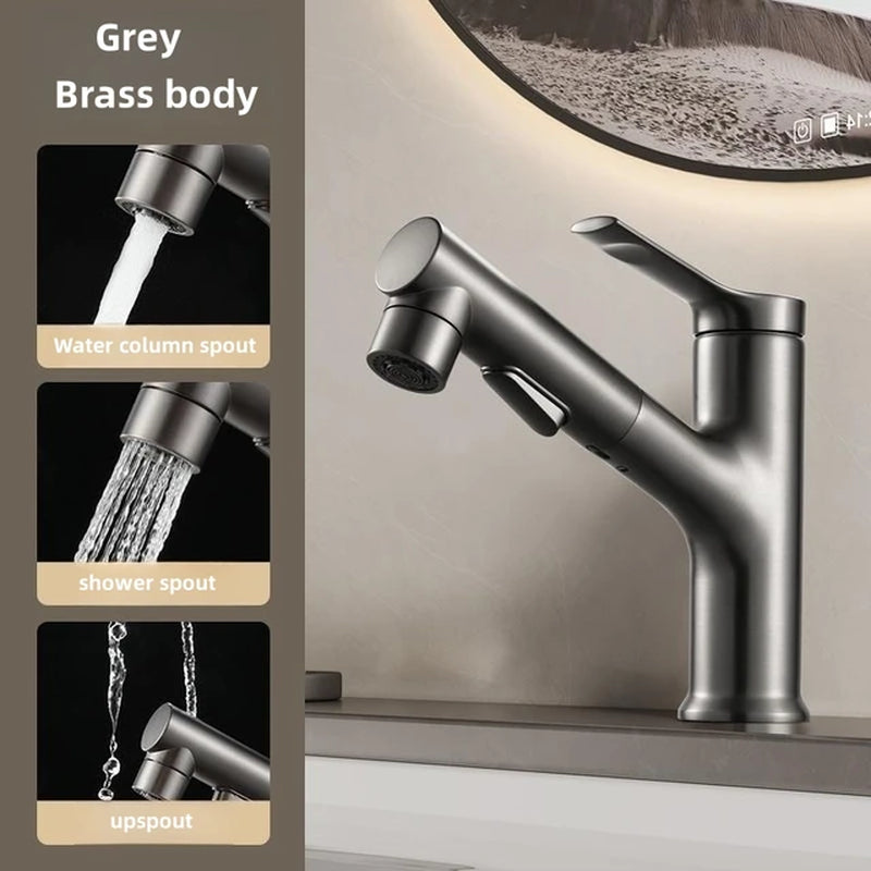 Bathroom Sink Faucet Basin Pull-Out Type Hot and Cold Water Water Tap for Bathroom Accessories Sinks Faucet Taps