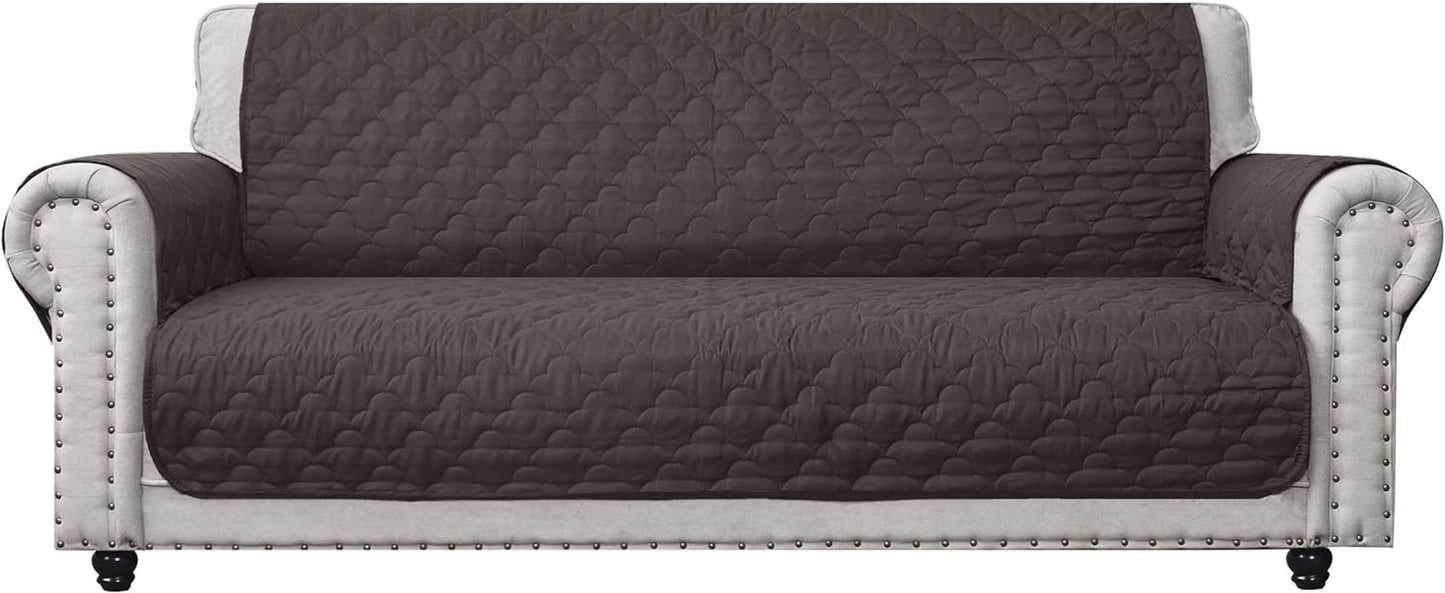100% Waterproof Sofa Cover Pet Furniture Protectors for Sofas Couch Covers for Dogs Sofa Cover with Side Pockets (Chocolate, 68'')
