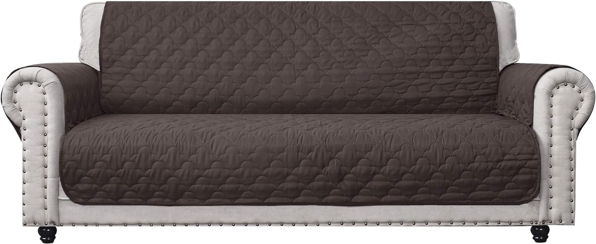 100% Waterproof Sofa Cover Pet Furniture Protectors for Sofas Couch Covers for Dogs Sofa Cover with Side Pockets (Chocolate, 68'')