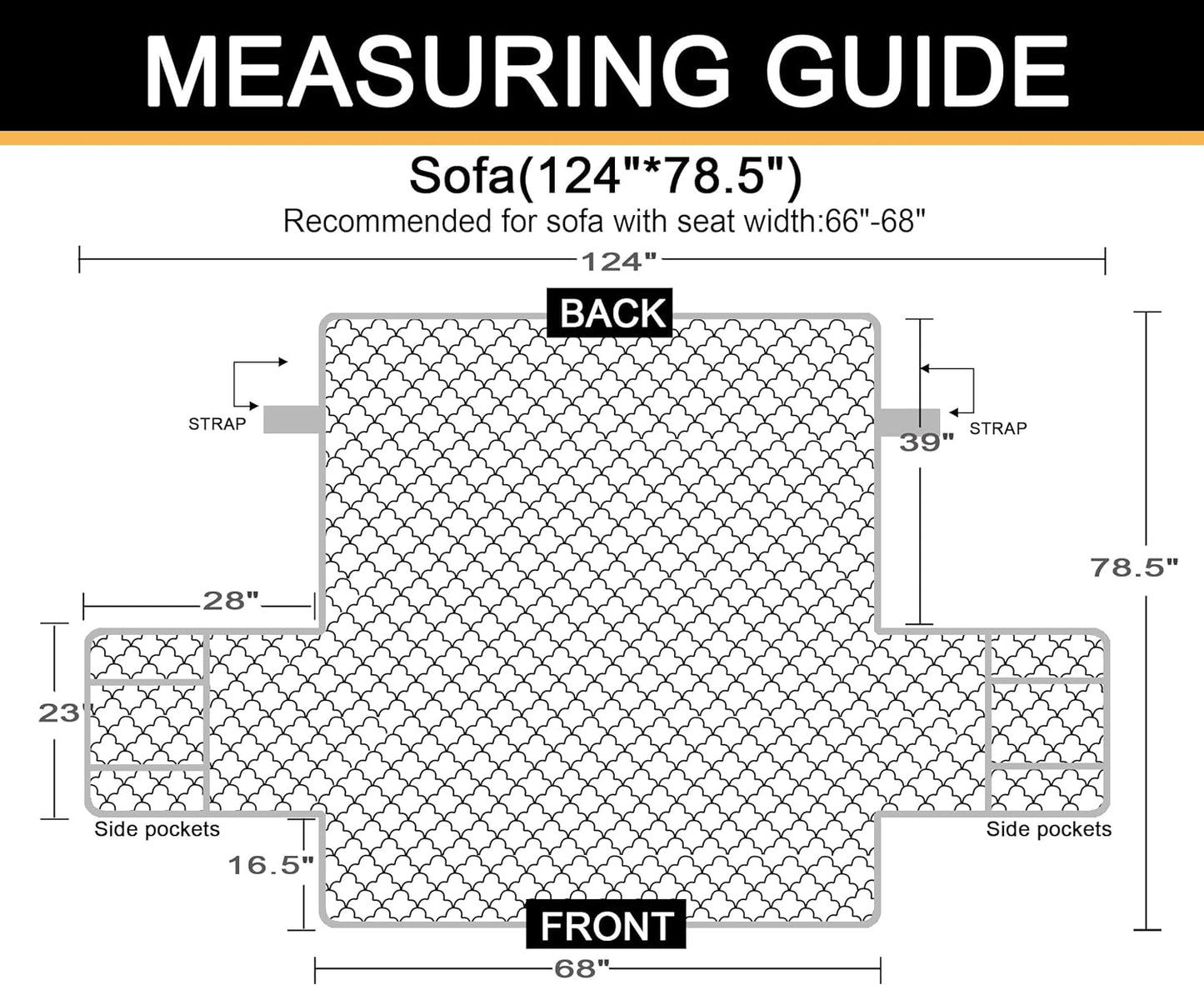 100% Waterproof Sofa Cover Pet Furniture Protectors for Sofas Couch Covers for Dogs Sofa Cover with Side Pockets (Chocolate, 68'')