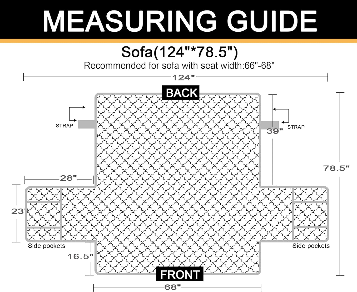 100% Waterproof Sofa Cover Pet Furniture Protectors for Sofas Couch Covers for Dogs Sofa Cover with Side Pockets (Chocolate, 68'')