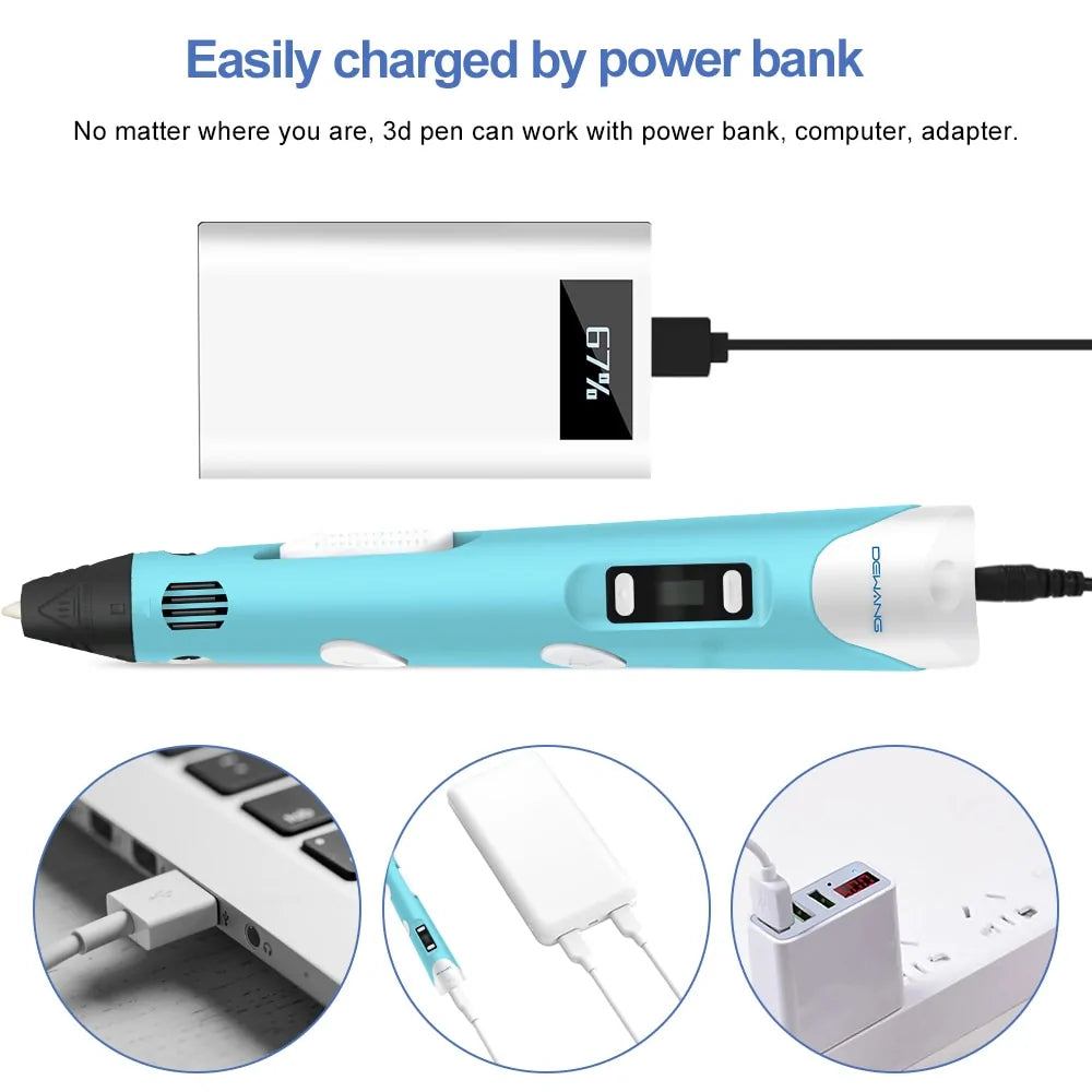3D Printing Pen RP800A with USB - Includes PLA and ABS Filaments