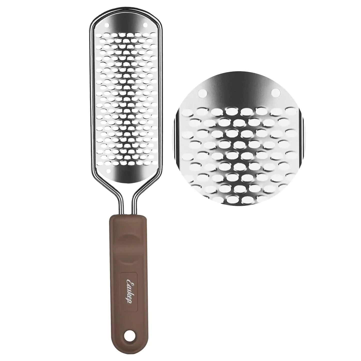 Foot File Foot Scrubber Pedicure - Callus Remover for Feet Easkep Professional Grater Rasp Foot Scraper Corns Callous Removers Cracked Dead Skin Remover for Dry and Wet Feet (Silver) Silver